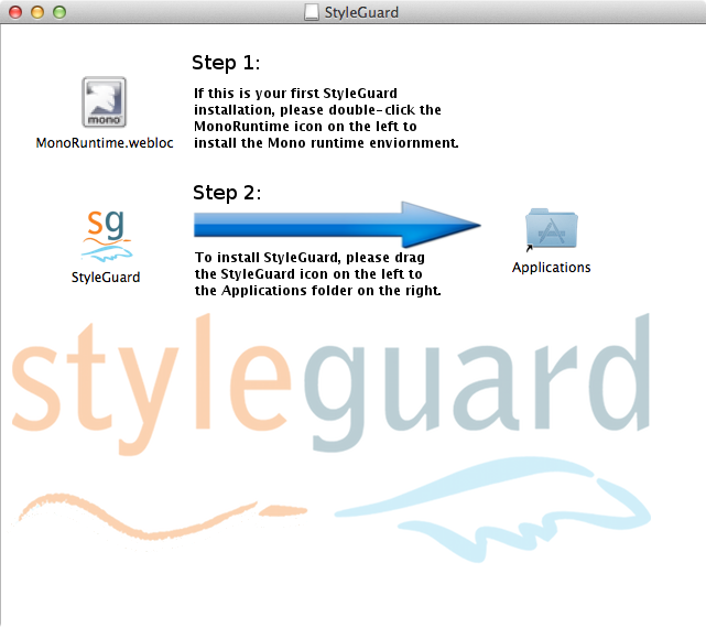 Instructions on installing StyleGuard.